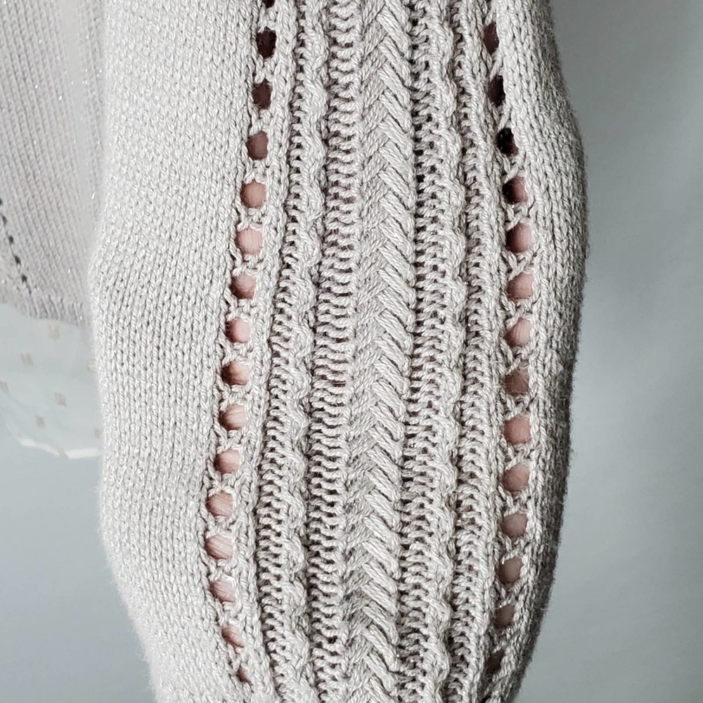 Lucky Brand Split Back Layered Sweater Beige Size… - image 7